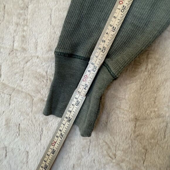 Jake’s Sage Green Rhinestones Long Sleeve L Thermal Shirt Y2K Grunge Made In USA - Picture 6 of 12